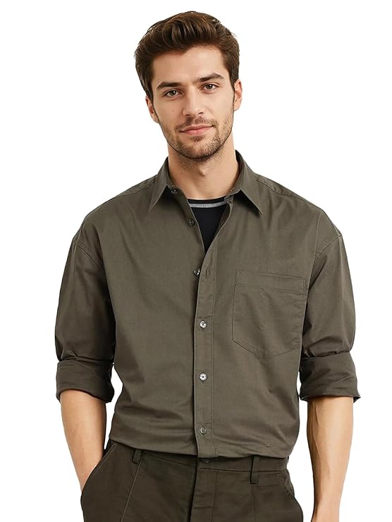 Boxy Fit Plain Shirt