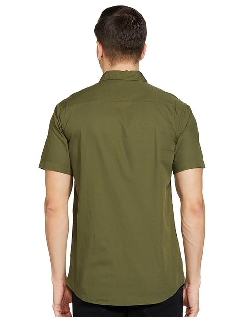 Men's Cotton Shirt | Casual | Plain | Half Sleeve | Summer - Regular Fit